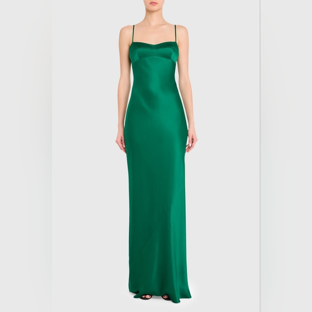 NEW RARE Amanda Uprichard BLACK Janeiro Silk Evening Gown Maxi Dress | Size Med - Picture 14 of 14
